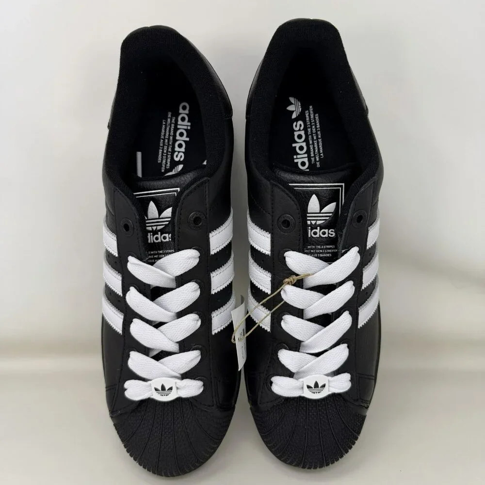 Adidas Originals Superstar 2 Shell Toe Shoes Black White Men’s Size 11.5 - Picture 5 of 8